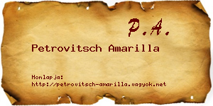 Petrovitsch Amarilla névjegykártya