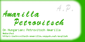 amarilla petrovitsch business card